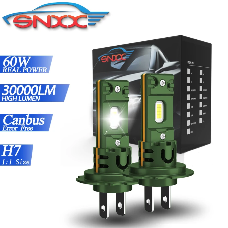 

2Pcs 30000LM Mini Canbus H7 LED Car Headlight H1 H4 H11 9006 HB4 9005 HB3 High Bright CSP High Low Beam Auto Lamp 12V Led Lights