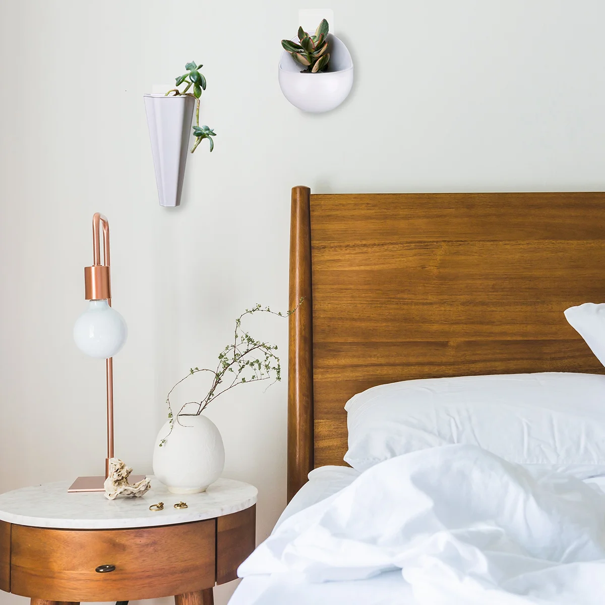 

4Pcs Wall-Mounted Vase Set Four Styles PP Material Hanging Plant Holder Home Flower Decoration Wall-Mounted Vase