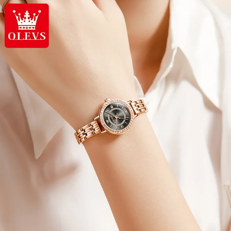 Olevs 5508 luxury women\'s wristwatch waterproof stainless steel dial elegant ladies quartz watch Reloj Mujer