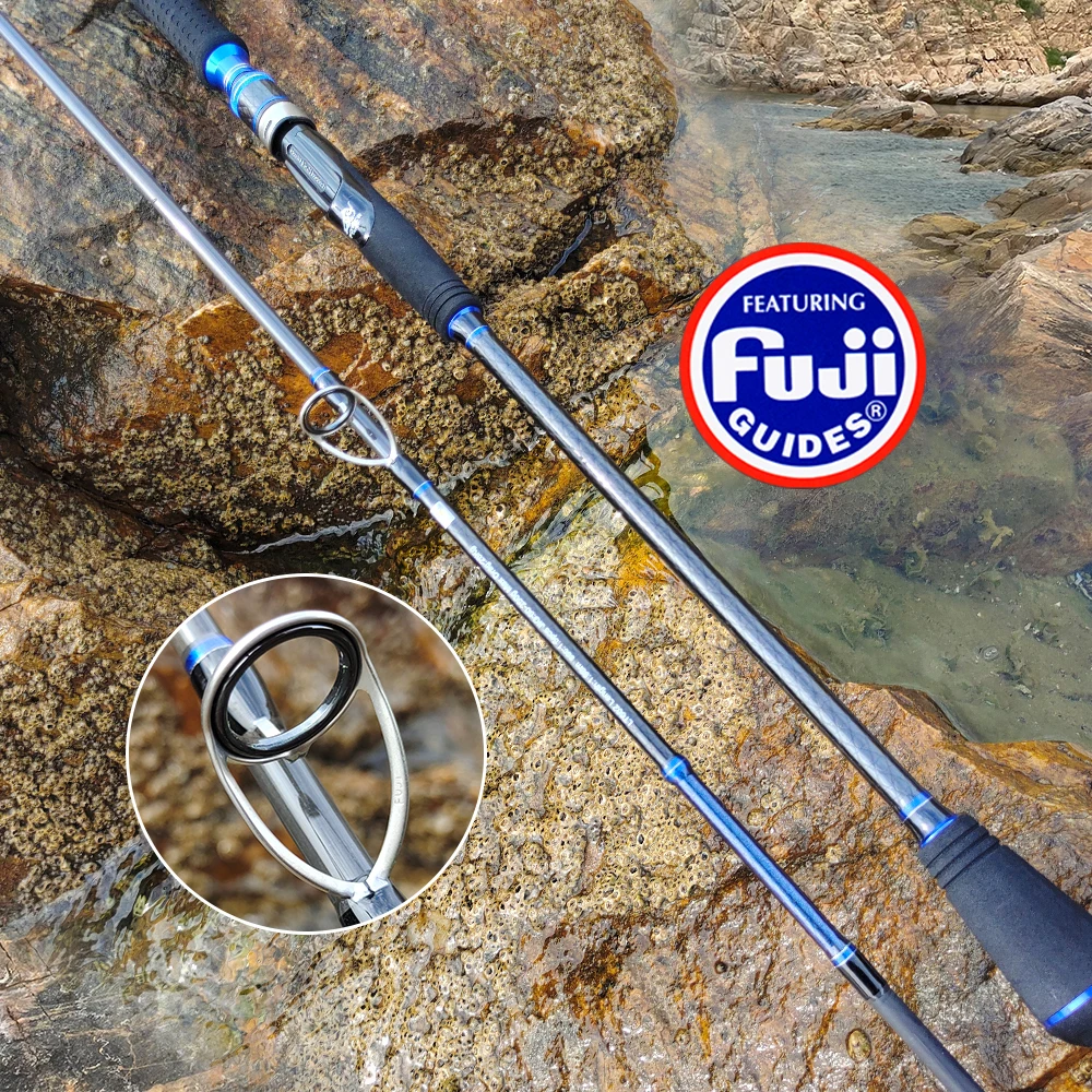 ROLLFISH Schnellwirkende Salzwasser-Jiggingstange aus Kohlefaser, ideal für Offshore-Thunfisch, Fuji-Führungen und Rollensitz + 100 m PE-Schnur – Detail 4