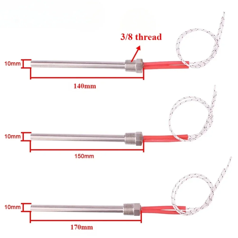1pcs 3/8Thread Cartridge Type Resistance Igniter 300/350w 140/150/170mm Heater Specific Ignition Rod Wood Pellet Stove Part