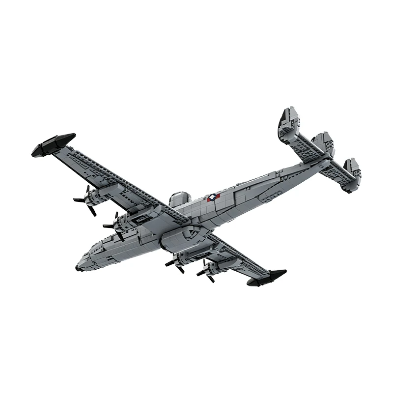 MOC Military EC-121 Warning Star Radar Reconnaissance Aircraft Propeller Warplane DIY Building Blocks Bricks Toy Model Gift