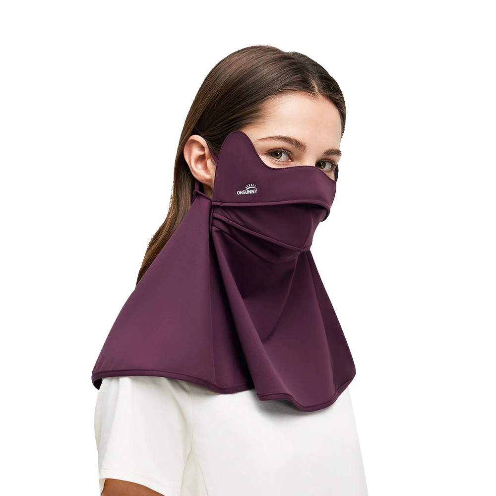 OhSUnny Super Sun Protective Scarf Face Cover,3D Breathable Cooling UV Mask for Women Men,Outdoor Dark Mouth Nose Open Balaclava