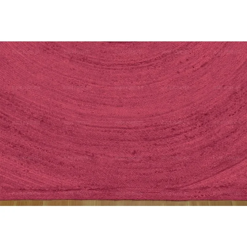 Handmade Natural Jute Area Rug Home Decor Maroon Kilim Living Room Octagon Mat