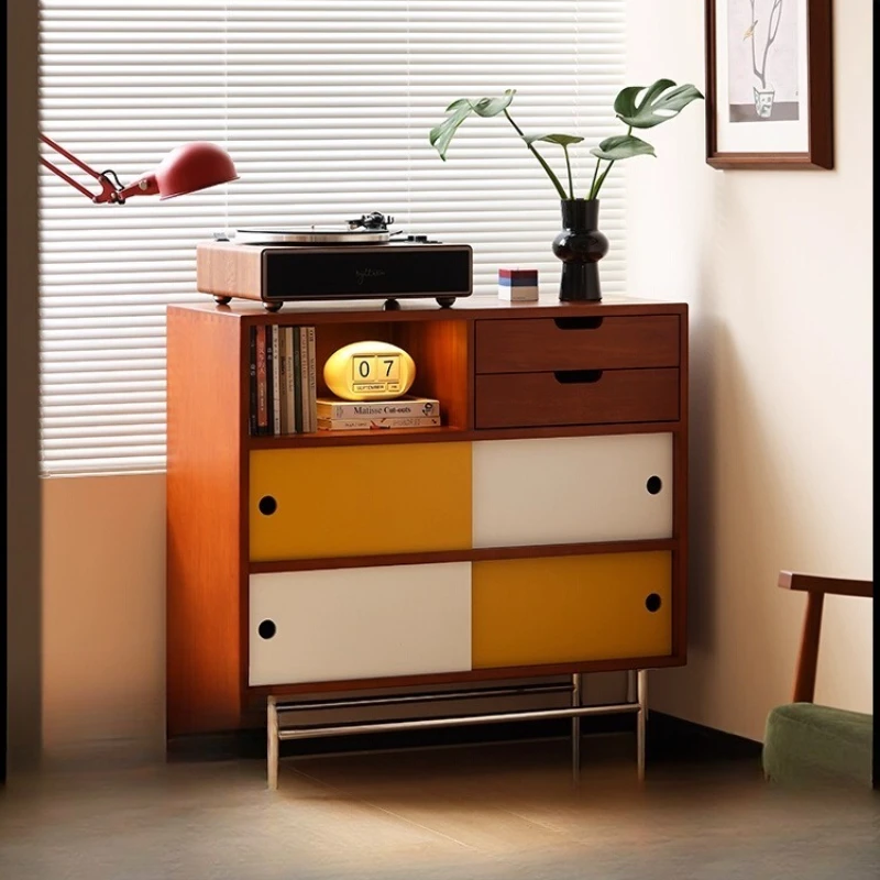 

contrasting color dining side cabinet color matching sliding door locker bookcase dining room living room locker