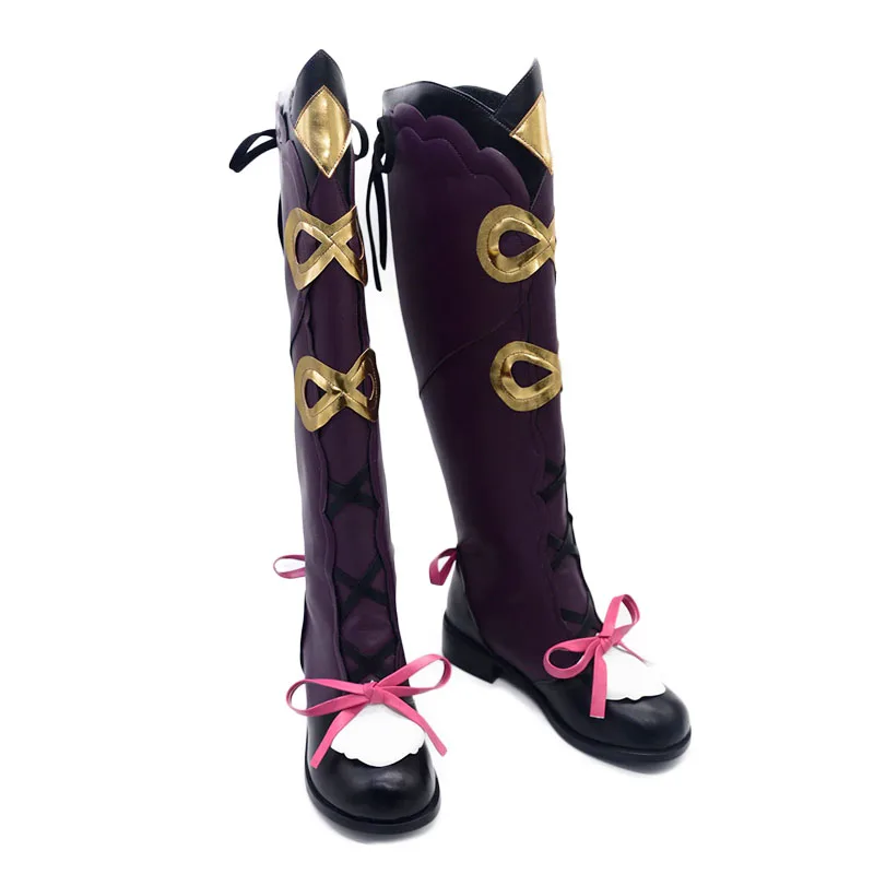 Jogo genshin impacto yunjin cosplay sapatos boot feminino menina yun jin traje halloween carnaval personalizado role play prop botas