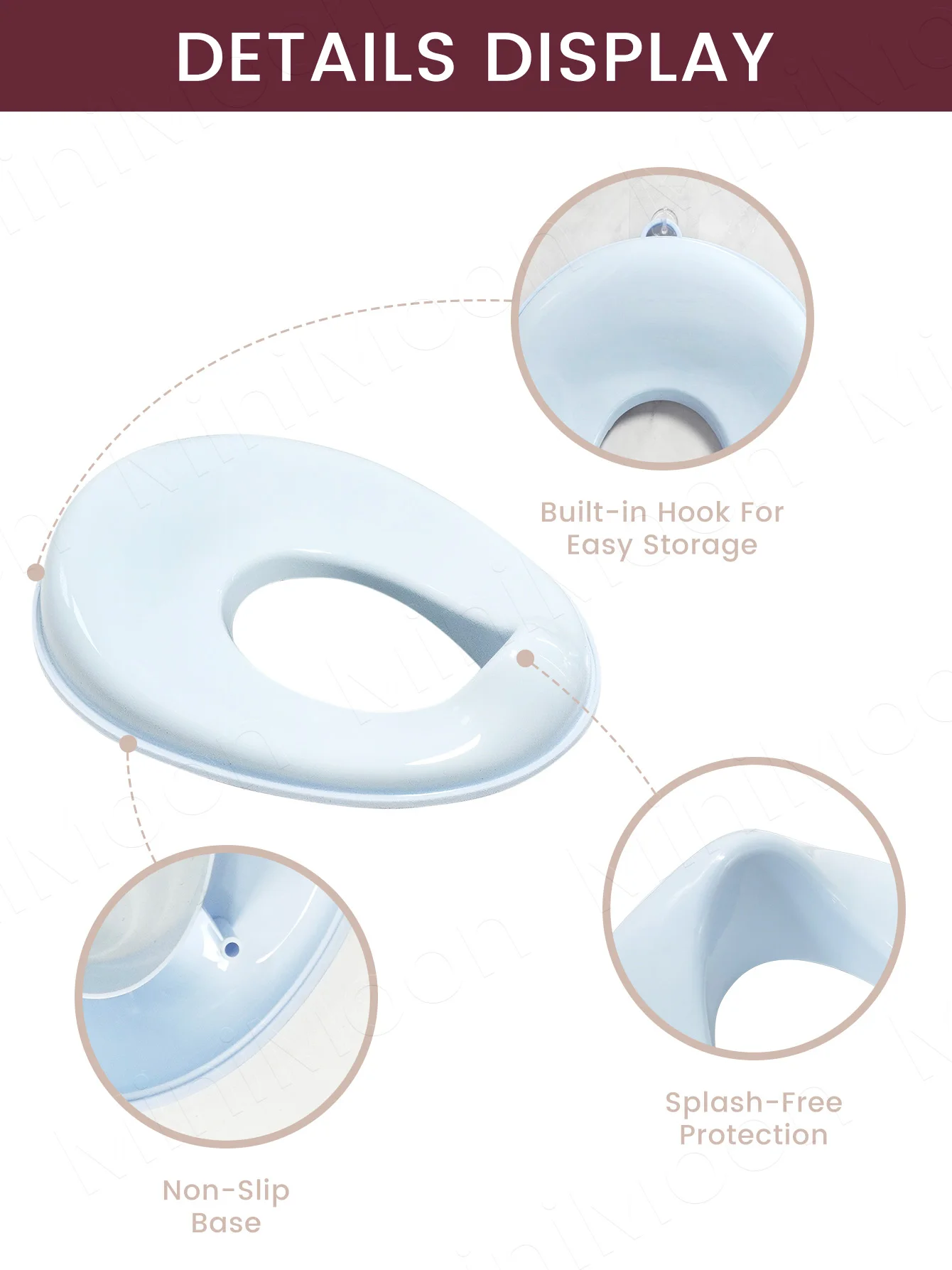 Portable Toddler Toilet Seat with Splash Guard, Universal Fit for Boys & Girls, Easy Clean Training view 4