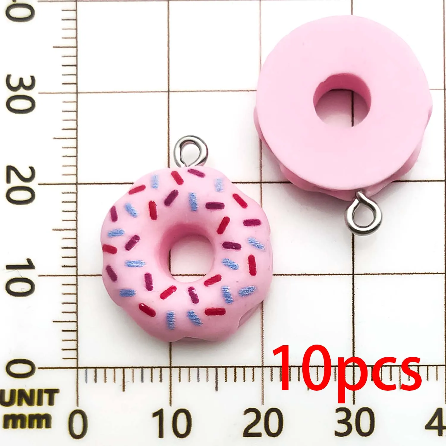 10/12 Stuks 18*21 Mm Kleurrijke Voedsel Donuts Ontwerp Charms 3D Hars Hangers Voor Diy Armband Ketting Sieraden maken Accessoires