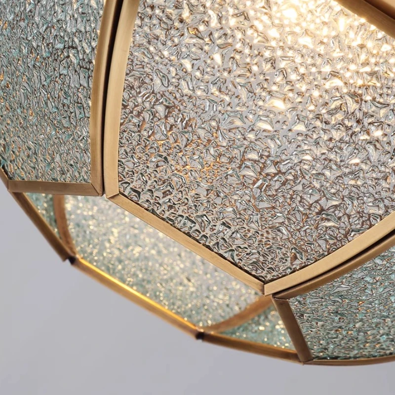 American Style All Copper Pendant Lamps Nordic Bar Kitchen Table LED Hanging Light Minimalist Retro Entrance Balcony Coffee Shop