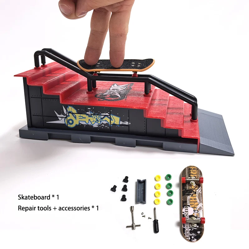 DIY Finger Skateboard Skate Park Ramp Parts Professional Tech Deck Scene Venue Combination Sets Novelty Toys Gift For Kids Child