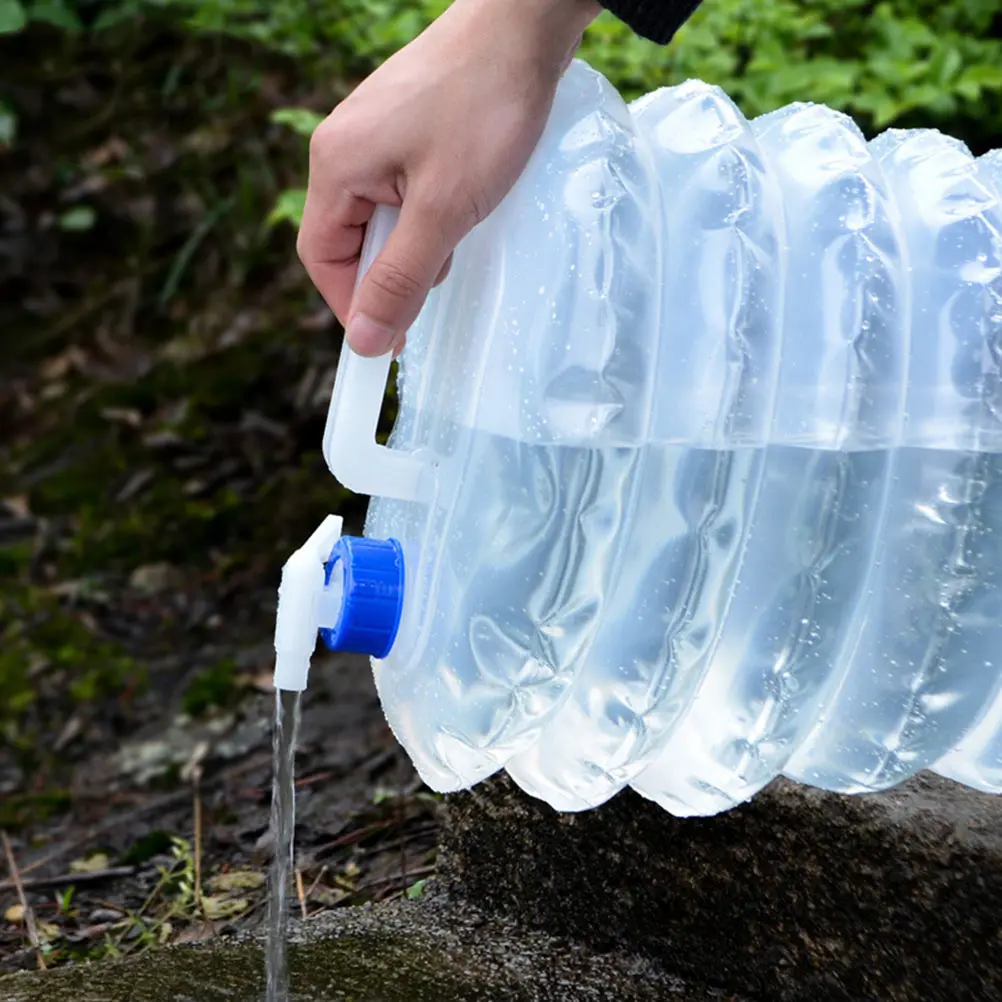 

2pcs Foldable Water Bag Portable Collapsible Bucket Heavy Duty Storage Container for Camping Hiking Lightweight Large Capacity