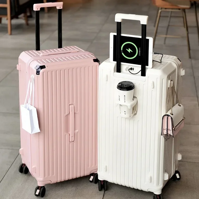 Multifunctional Suitcase Women's Large Capacity Suitcase Trolley Case 5 Wheels Brake 24 "suitcase Inch  Men's Suitcase