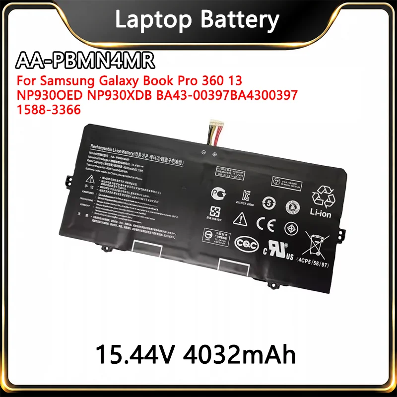 AA-PBMN4MR 15.44V 4032mAh Laptop Battery For Samsung Galaxy Book Pro 360 13 NP930QED NP930XDB BA43-00397 BA4300397 1588-3366