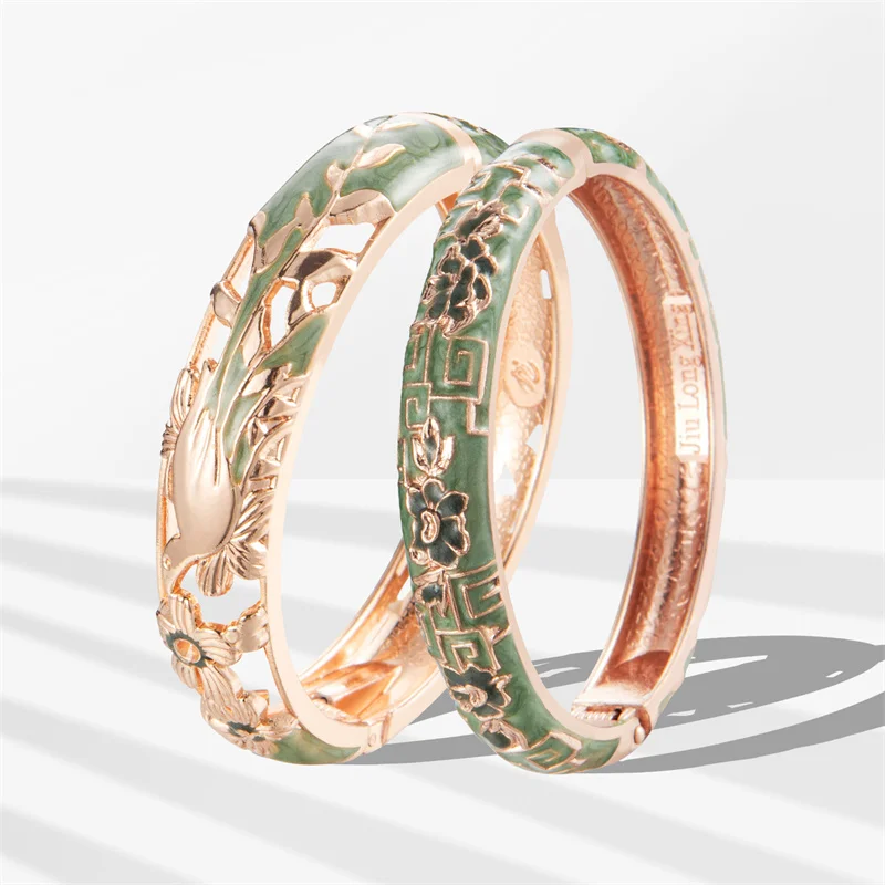 Double Bangles For Women 2PCS Female Women\'s Hand Bracelets African Jewelry Dubai Indian Designer Dual Bracelet Set Gifts Mother