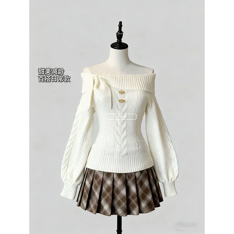 เสื้อสเวตเตอร์แขนยาวดีไซน์หวานสไตล์ญี่ปุ่นสำหรับฤดูใบไม้ร่วงและฤดูหนาว รุ่นใหม่ แต่งหูกระต่ายสำหรับผู้หญิง