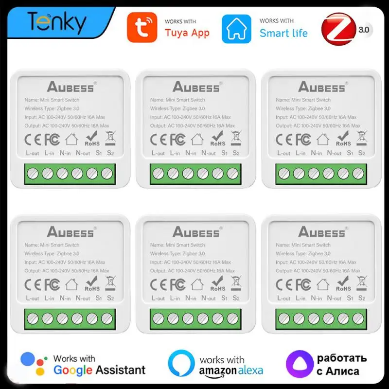 Tuya Smart Home Zigbee Smart DIY Switch Module 2 Way Control Smart Life APP Control Vias Alexa Google Home Assistant Alice