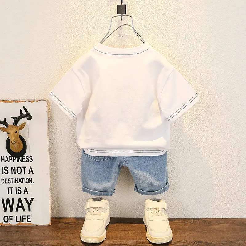 New Summer Kids Boy Kids Clothes Set Children Clothing Suit Tops Short-sleeve T-shirt Pants 2pcs/set Sport Infant Clothing