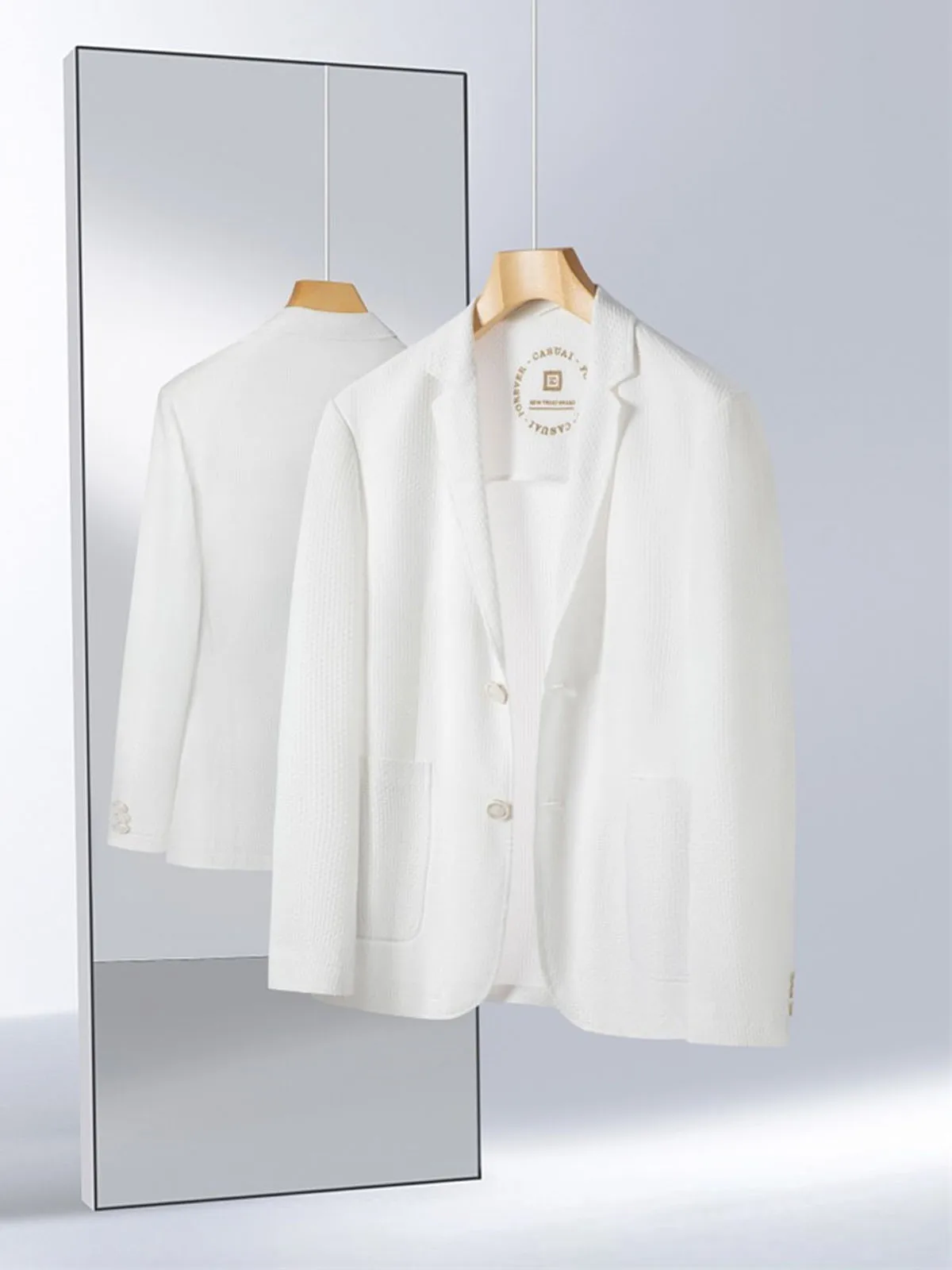 

Men's Summer Casual Ice Silk Lightweight Single-breasted West Coat Sun Protection Fashionable Business Casual Standard Fit