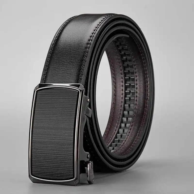 Belt men's popular item, automatic two-layer cowhide car thread waistband, high-end pants belt