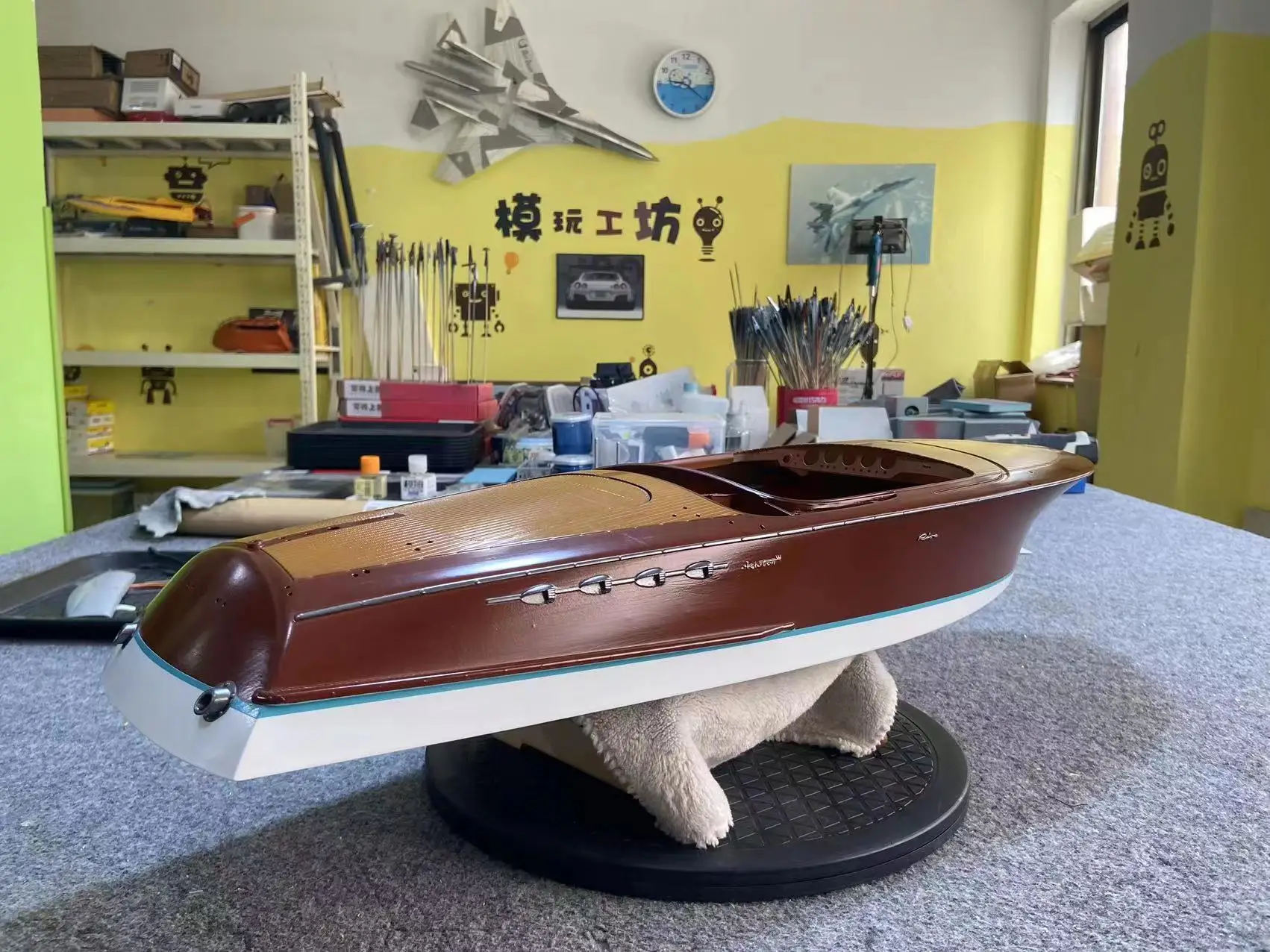 RC Boat 1/10 Riva ARISTON Yacht Model Kit Remote Control Ship DIY Assembly Yacht Professional Model Toys