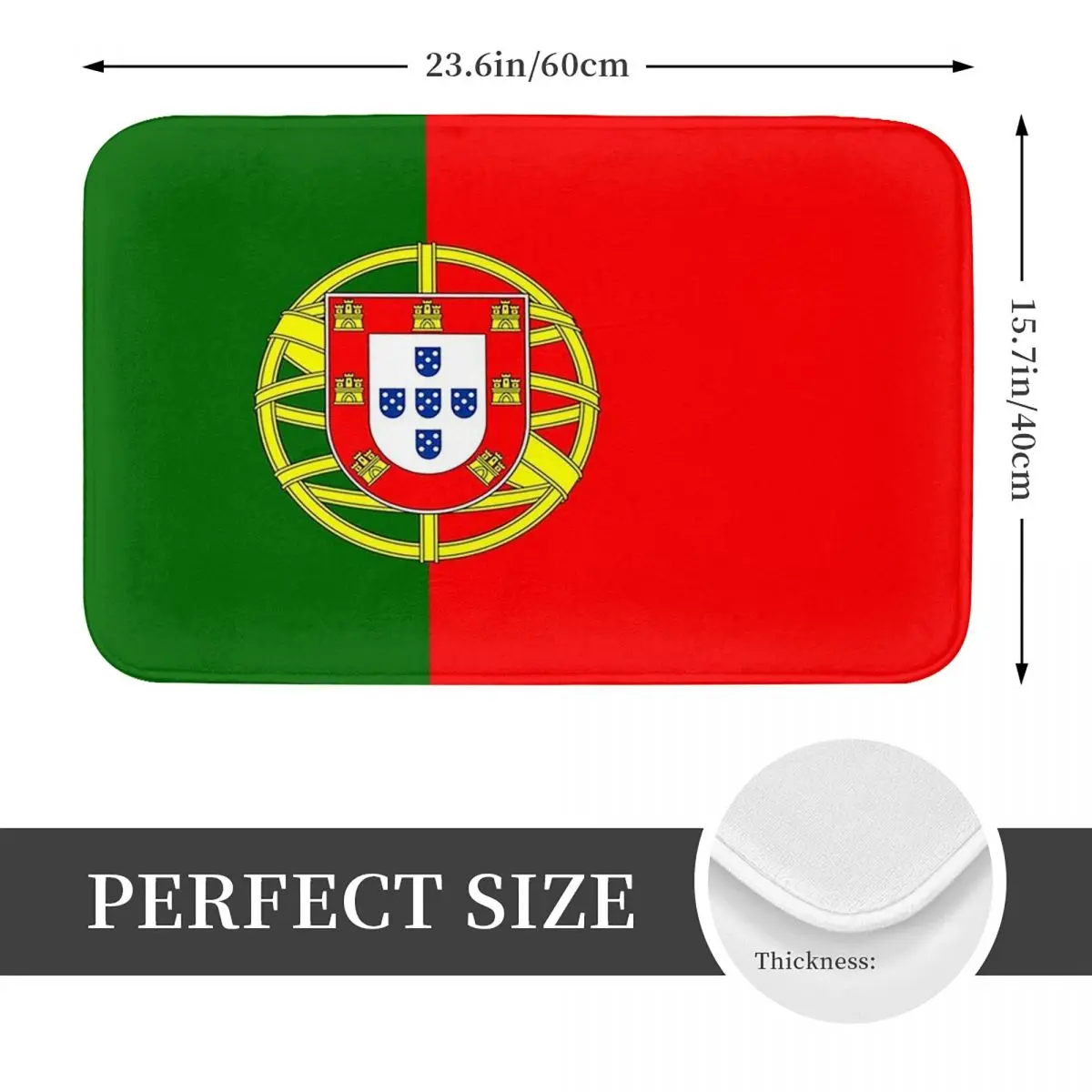 Flag Of Portugal Anti-slip Doormat Floor Mat Durable Carpet Rug for Kitchen Entrance Home Bathroom Living room Footpad Mats