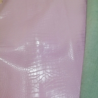 1.3mm Light Pink Crocodile Pattern Cowhide. Top-Grain Leather. Genuine Leather Fabric. DIY For Bags By Hand. Full Sheet Cutting