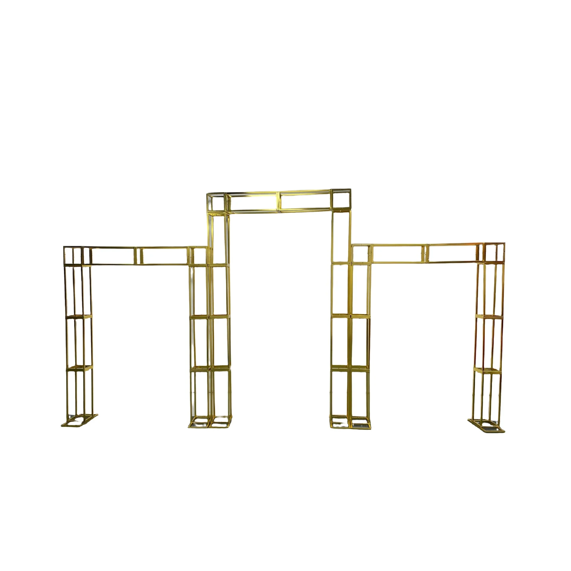 New wedding props gold-plated square shelf background screen wedding arrangement truss arch flower stand