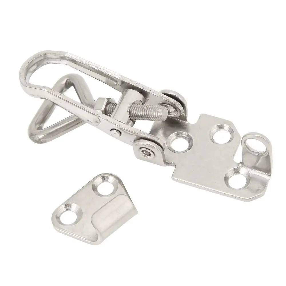 304 Stainless Steel Marine Latch Corrosion Resistant Quick Clamp Deck Hasp Lock Adjustable Anti-Rattle Latch Locker Lock