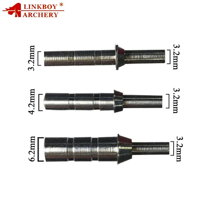 12pcs Archery Aluminum Nock Pin for ID 3.2/4.2/6.2mm Arrow Shaft Nock Compound Recurve Bow Arrows Archery