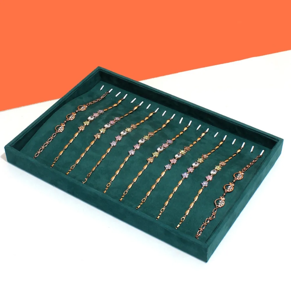 

Новый бархатный лоток для хранения ювелирных изделий большой емкости, однослойный витрина для ювелирных изделий ​ Зеленый органайзер для ювелирных изделий Дисплей для ювелирных изделий