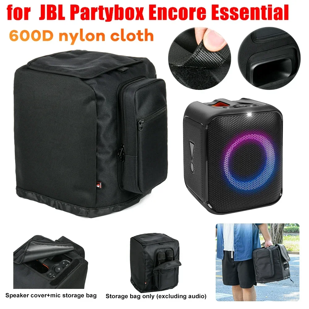 Carrying Travel Case with Side Microphone Storage Bag Accessories Bag Shockproof for JBL PartyBox Encore Essential Party Speaker