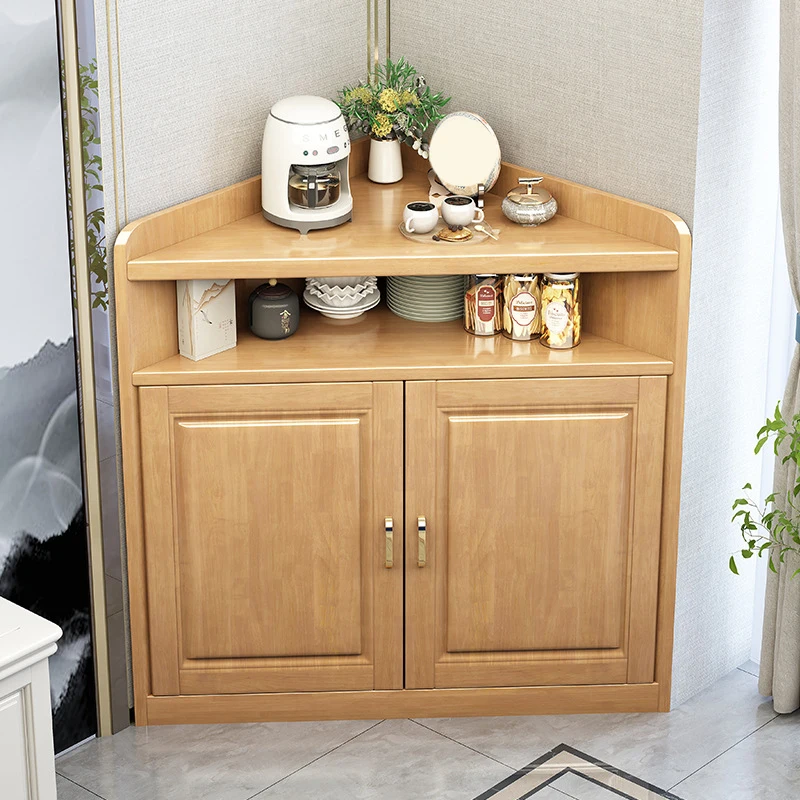 

#Solid Wood Corner Cabinet Household Living Room Kitchen Storage Wall Corner