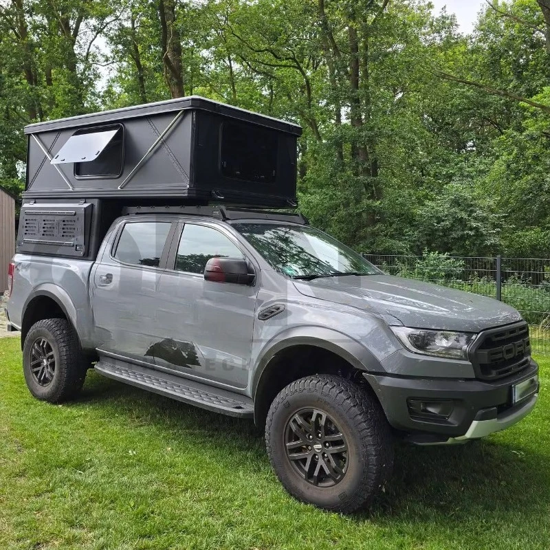 Pickup bed camper canopy shell roof tent double cab black 4x4 accessories cab canopy camper