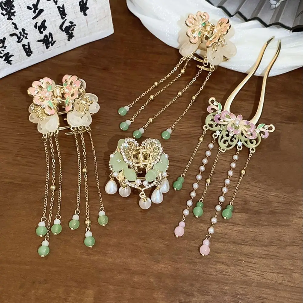 Fashion Tassels Butterfly Hair Clip Antique Style Flower Cute Hairpin Headwear Grab Clip Chinese Style Hair Stick Female