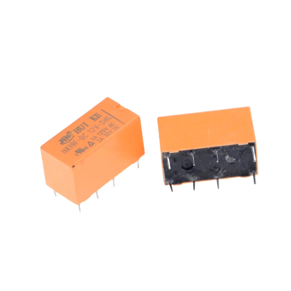 10Pcs DC 12V SHG Coil DPDT 8 Pin 2NO 2NC Mini Power Relays PCB Type HK19F Communication Signal Relay Electromagnetic Relay