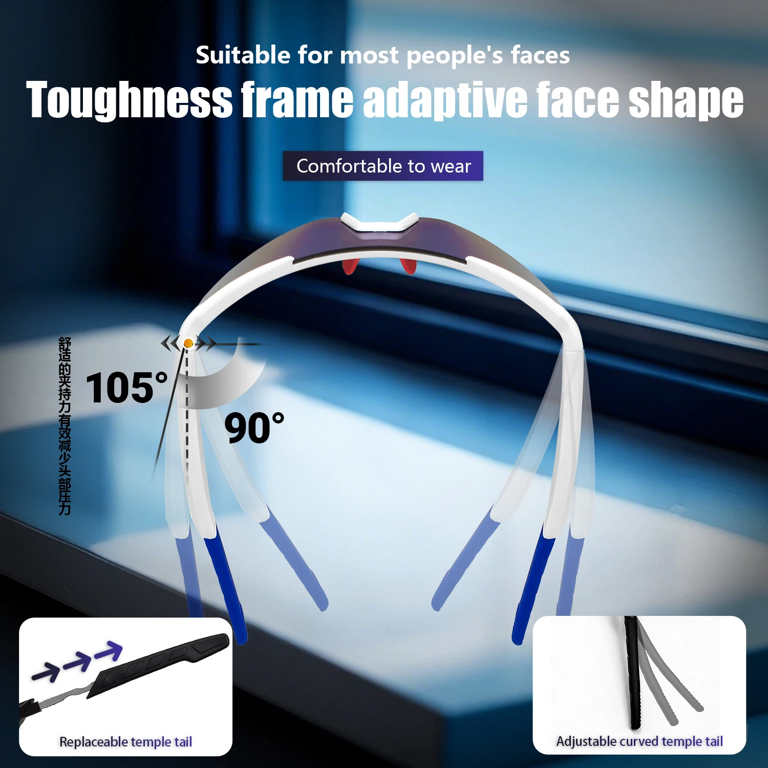 Occhiali intelligenti Protezione UV 100+ Lingua online AI Traduzione automatica del dialogo Occhiali Bluetooth con altoparlante Ciclismo Sport