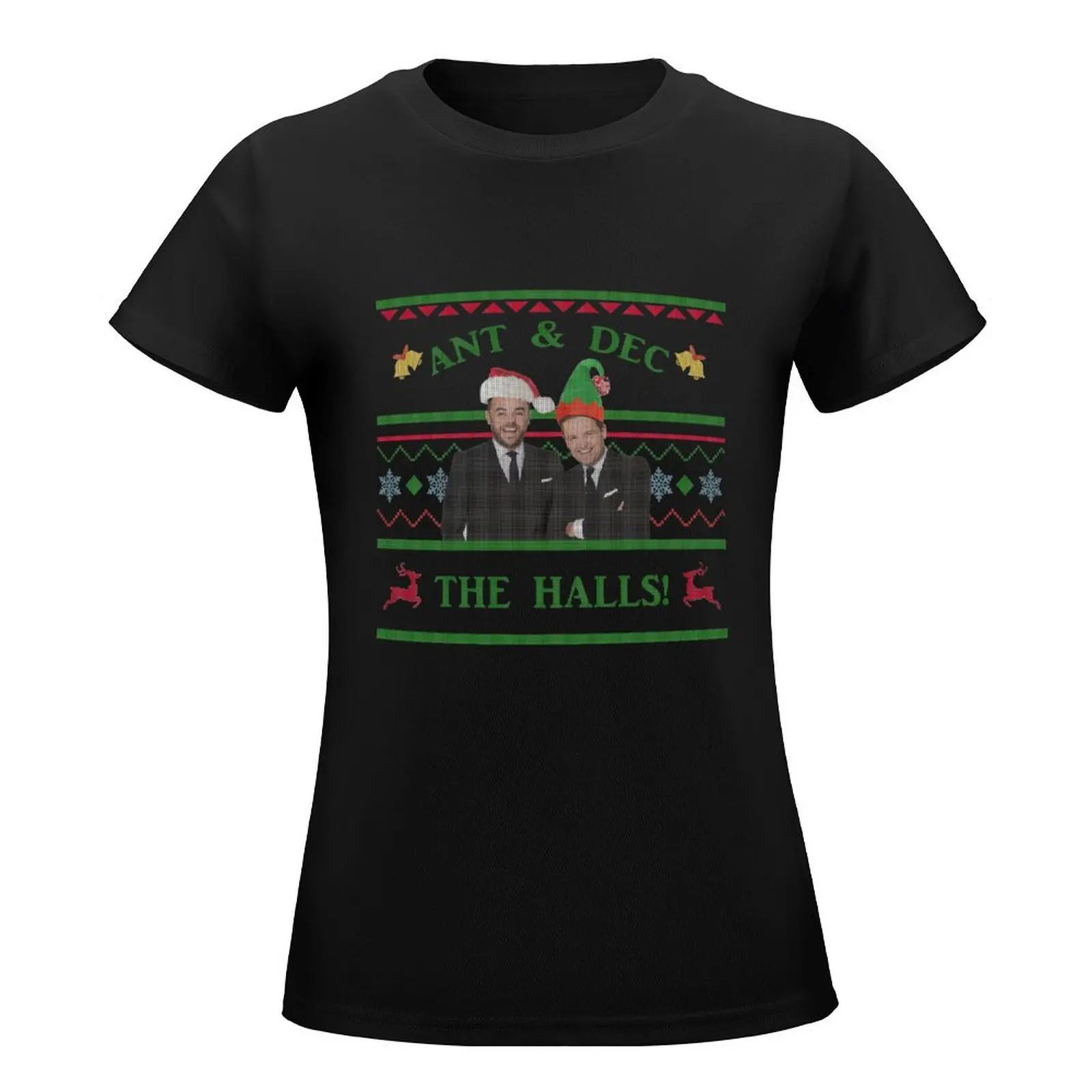 Ant and Dec the halls Funny ITV Christmas sweater T-Shirt aesthetic clothes Blouse korean fashion workout shirts for Women