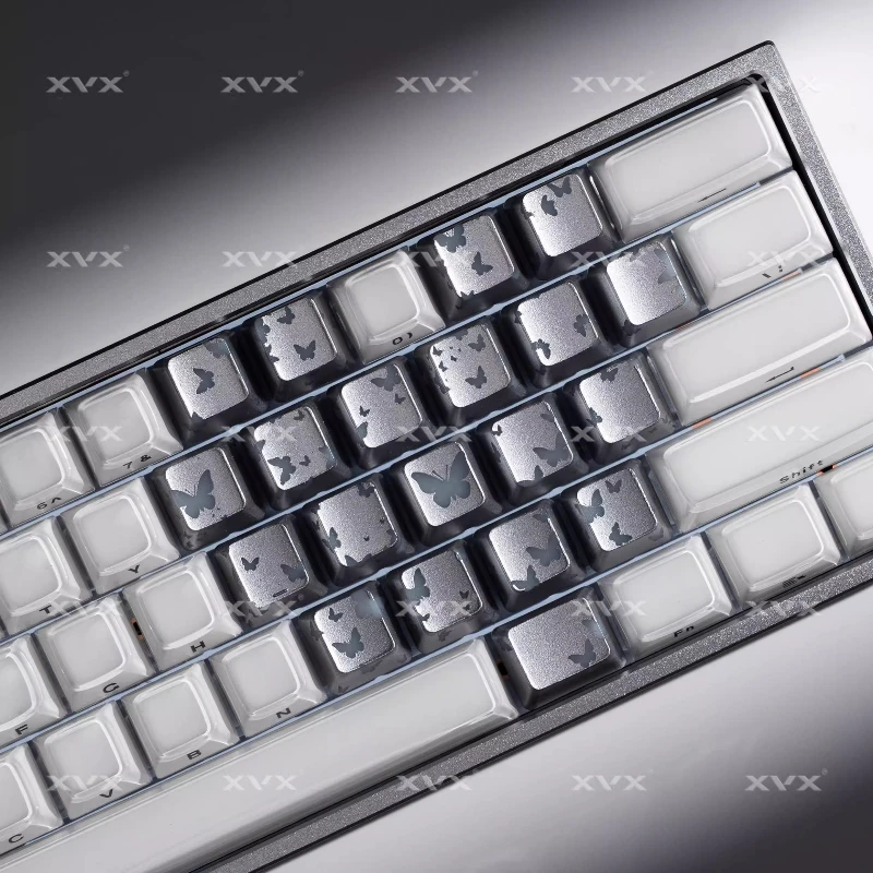 XVX فراشة القلب Keycap مع نمط الوردي شفافة IMD المحور المغناطيسي لوحة المفاتيح الميكانيكية متوافق Wooting60 مخصص