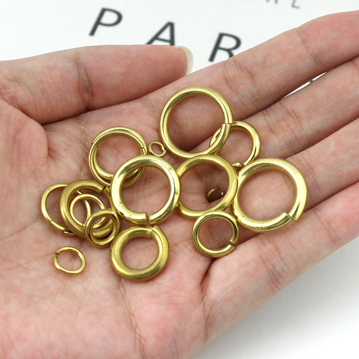 100pcs Open O ring Solid brass seam Round jump ring Garments shoes Leather craft bag Jewelry findings repair connectors