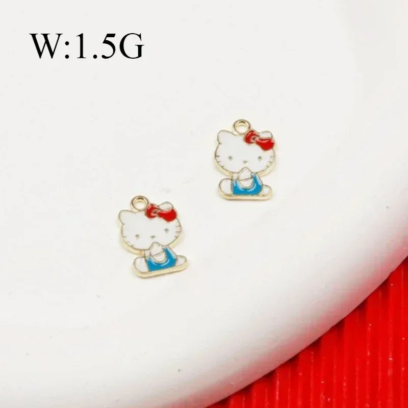 Sanrio Hello Kitty Alloy Drop Oil Pendant Earrings Charm Jewelry Accessories Necklace Bracelet Kids Brithday Gifts