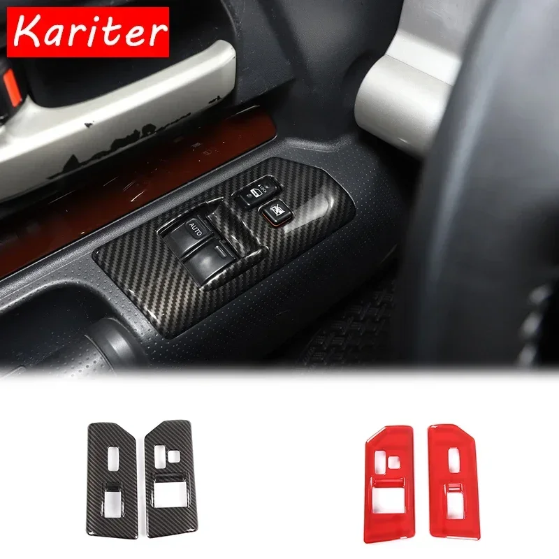For Toyota FJ Cruiser 2007-2021 ABS Carbon Fiber Style Car Glass Lift Frame Window Lift Switch Frame Interior Accessories