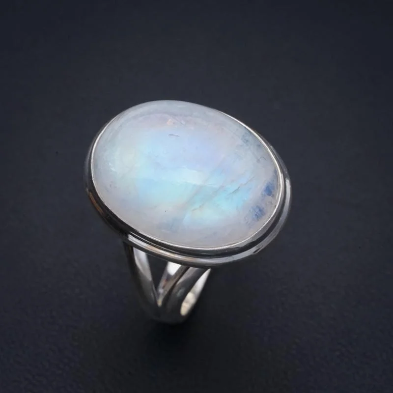 

StarGems Moonstone Handmade 925 Sterling Silver Ring 10 F2740