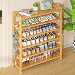 Bamboo Shoe Rack For Storing Shoes Simple Entrance Shoe Cabinet Indoor Stand for shoes Living Room Natural Wood Home Shelves
