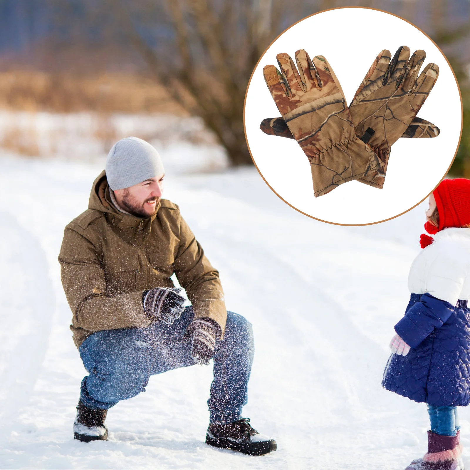 Jagdhandschuhe, Einlagen für kaltes Wetter, Herren, Tarnausrüstung und Ausrüstung, volle Finger, rutschfest