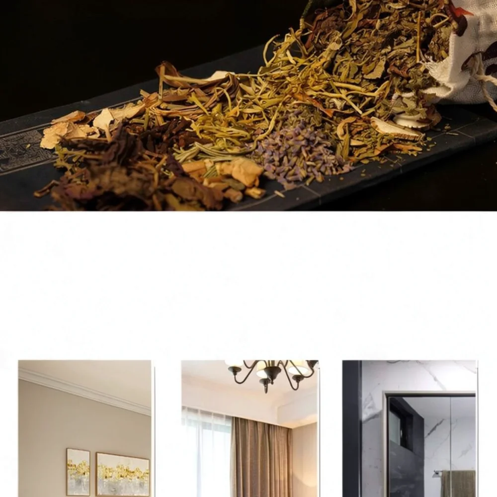 Aromatic Mugwort Sachet Organic Plant Scent Linen Air Freshener Hanging Deodorant Bag For Office Wardrobe Bedroom Room Decor