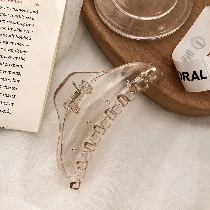 Fashionable and Minimalist Women\'s Transparent Acrylic Hair Clip Geometric Hair Clip Plate Shark Clip Hair Accessory New Models