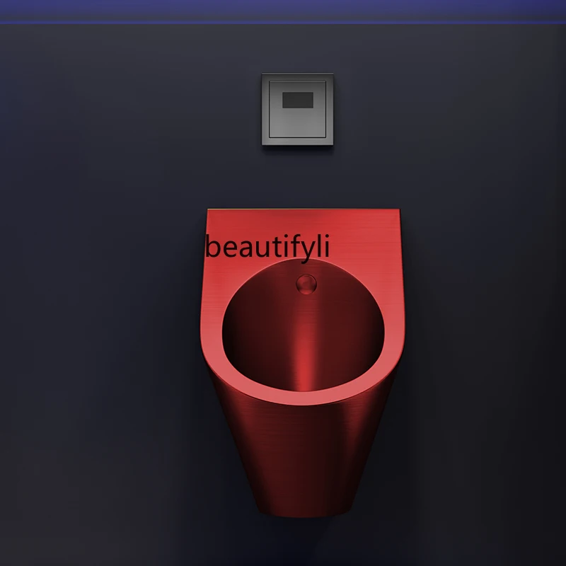 

Red automatic intelligent induction stainless steel urinal hanging men's urinal household adult urinal
