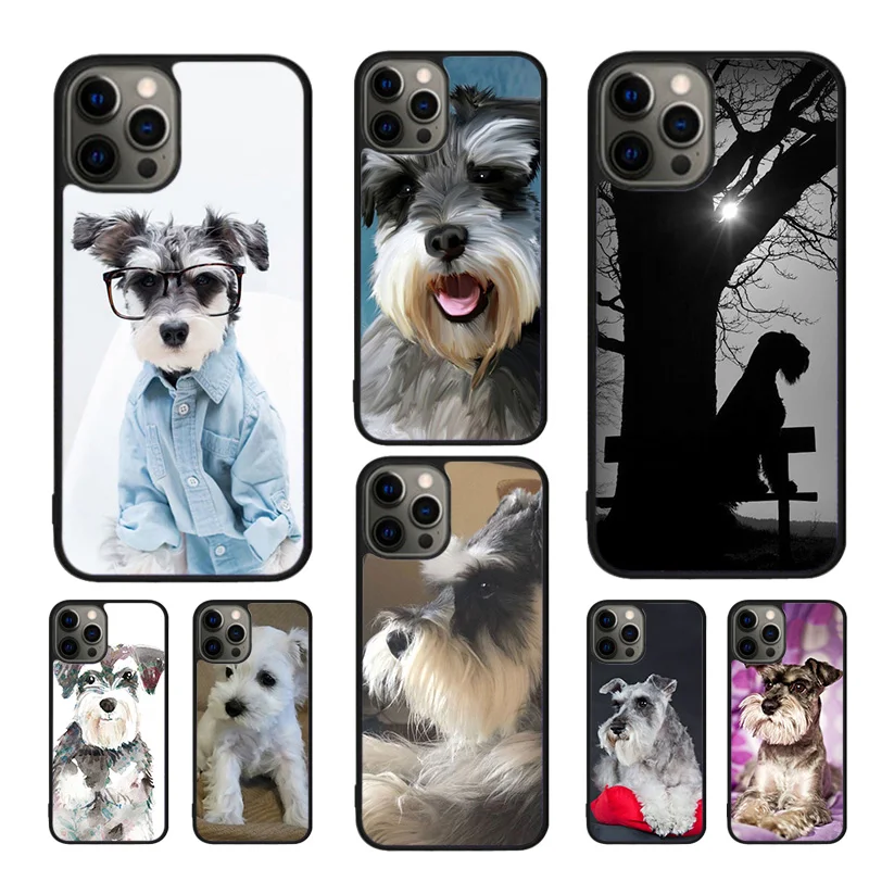 Miniature Schnauzer Puppy Dog Mobile Phone Cases Cover For iPhone 16 15 14 12 13 mini 11 Pro MAX apple 7 8 Plus SE2020 Coque