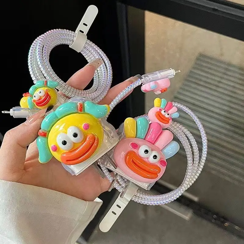 Fun Cartoon Cable Protectors,for Xiaomi 14/13 Ultra / K60 67W 90w Wire Cord Protector Case, Anti-Break Cable Protective Cover