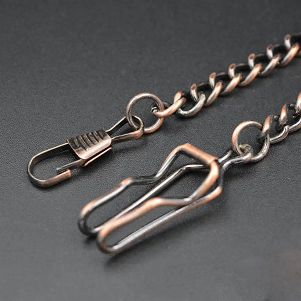 Retro Bronze Watch Chain Alloy Copper Red Link Necklace for Men Women Vintage Style Accessory